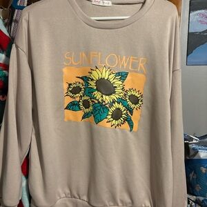 Sunflower Graphic Beige Sweater
